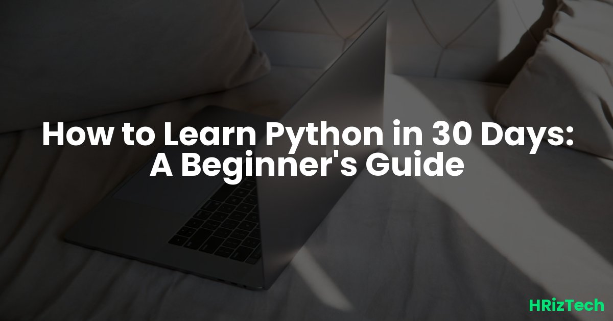 How to Learn Python in 30 Days: A Beginner's Guide